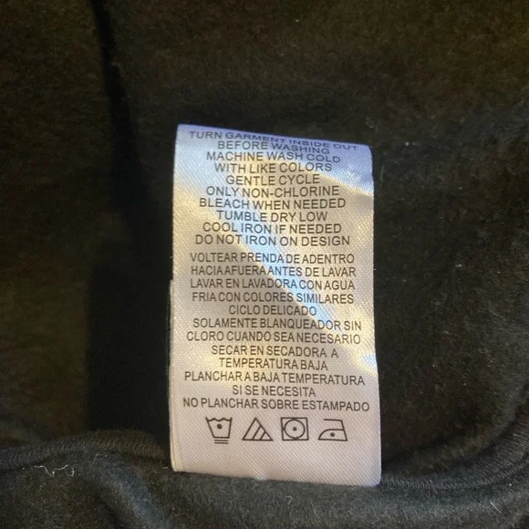 Wicked XS black full zip hooded sweatshirt with logo on the front back & sleeve - Picture 7 of 7